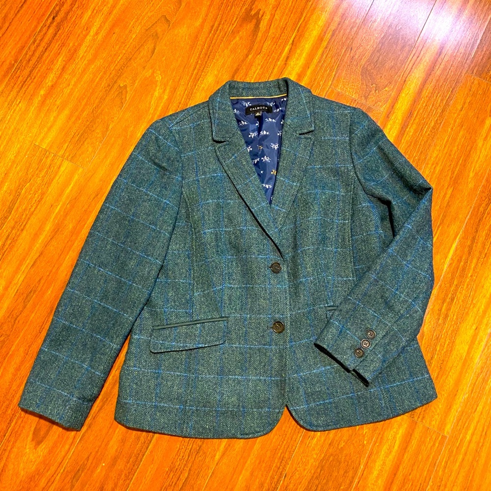Talbots blue/green wool blend jacket